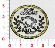 VAQ-139 COUGARS HOOK & LOOP EMBROIDERED JACKET PATCH