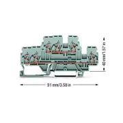 A●10pcs WAGO 870-531 ​3-Conductor Double-Deck Terminal Block 2,50 mm² Gray ​New