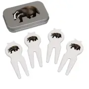 'Walking Badger' Golf Divot Tool / Repair Fork Gift Set (GO00046864)
