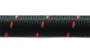 Vibrant -6 AN Two-Tone Black/Red Nylon Braided Flex Hose (10 foot roll)