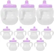 JUMPLAWN 10pcs Doll Bottle Realistic Pretend Play House Accessories for Safe Feed Bottles Engaging Dress Up Fun for Imaginative Play