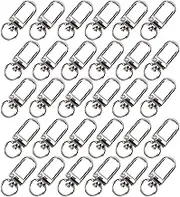 30pcs Metal Lobster Claw Clasps Swivel Lanyards Trigger Snap Hooks Strap for Jewelry Purse Making DIY Bags Keychain Key Rings Art Crafts (Silver)
