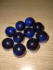 Marble King 10 Brushed Blue on Chocolate Purple Plum Rainbow Patch 9/16" Marbles