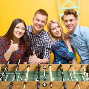 CostwayFoosball Table with 2 Balls and a Point Counter-Brown