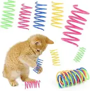 CCINEE 32 Pack Cat Spiral Spring Toys Plastic Coil Spiral Springs Cat Creative Toys for Kitten Swatting, Biting, Hunting