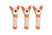 3PK Annabel Trends Knit Hand Rattle Baby Sensory Squeak Animal Toy 18.5cm Dingo