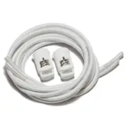 iBungee Laces (Elastic No Tie Shoelaces) (White, 34-Inch), With Cord Locks
