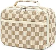 Bluboon Kids Girls Lunch Bag Insulated Lunch Box for School Corduroy Lunch Cooler Organizer School Kids Lunch Tote (Corduroy Checkered Brown)