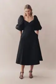 Aje Hester Corsetted Midi Dress Black - Size 6 Rrp $545