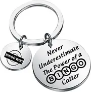 Bingo Keychain Funny Bingo Player Gifts Bingo Caller Gifts for Bingo Lovers Never Underestimate The Power of a Bingo Caller