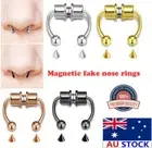 Fake Septum Nose Ring Segment Helix Tragus Faux Clicker Non-Piercing Magnetic CC