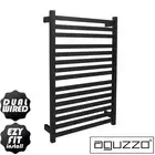 Heated Towel Rail - Flat Bars W600mm Dual Wired - Stainless Steel - Matte Black