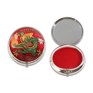 【故宮精品】景泰藍龍印泥盒（白）(紅)/印台/印泥/文具/辦公用品 故宮文創｜官方旗艦店