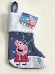 Peppa Pig TV Show Christmas Mini Stocking 9” Holiday Embroidered New