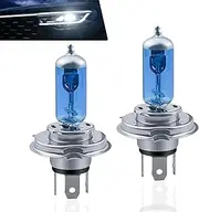 Flygun Pack-2 Car Halogen Bulbs, Quartz Driving Lights, 100 W Front Fog Light Bulbs, Bulb Replacements, Super Bright Auto Lights, Lighting Tool, Universal for Most Cars, Trucks, SUVs (White #H4)