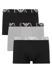 Armani Stretch-cotton Trunks - set of Three - Black - M M
