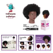 100% African Mannequin Head Human Hair,4C Afro Curly Cosmetology Manican Mani...