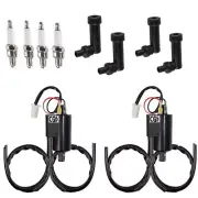 2x Ignition Coil + Spark Plug Caps For Yamaha XJ750 Seca 1981 1982 1983