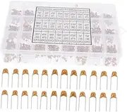 BUGUUYO 1200pcs Ceramic Capacitor Kit Assortment Monolithic Capacitors for Electronics Reliable Handy Storage Box for Easy Organization