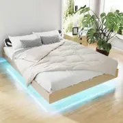 Artiss Double Floating Bed Frame LED Beds Base