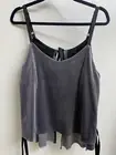 Romeo & Juliet Couture Top Women Size Large Gray Velvet Open Back NWT