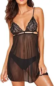 [Generic] Lingerie for Women Pajamas See Through Skirt Female Prisoner Small Breasts Sexy Underwear Set Corset With Garter and Stockings