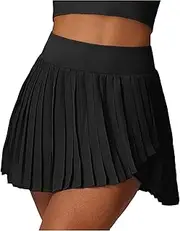 [Dressnu] Fitness Skirt Tennis Skirt Pants Pleated Sports Skirt Women Quick Drying