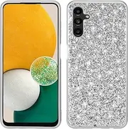 Compatible with Samsung Galaxy A34 5G, Sparkling Back Cover Protective Case PC Hard Shockproof Protection Cover Case for Samsung Galaxy A34 5G-Silver