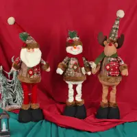 在飛比找蝦皮購物優惠-【百宝袋】圣诞伸缩公仔橱窗摆件圣诞老人雪人站姿玩偶节日装饰品