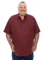 Big Mens Burgundy Short Sleeve Cotton Shirt
