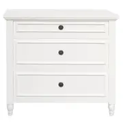 Beau 3 Drawer Solid White Cedar Turn Leg Dresser (White)