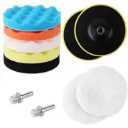 11-Piece 6 Inch Car Polishing Buffing Sponge Pads Kit with M14 Drill Adapter for