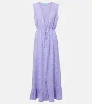 [Melissa Odabash] Melissa Odabash Tessa cotton lace beach cover-up AU 14 purple