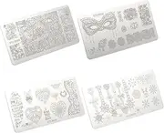 FRCOLOR Pcs Nail Art Stamping Templates Set Nail Polish Images Stamping Plate Manicure Stencils for Diy Designs