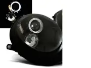 BLACK PROJECTOR LED ANGEL EYE HEADLIGHTS FOR THE MINI R56 & R57 MODEL HALOGEN