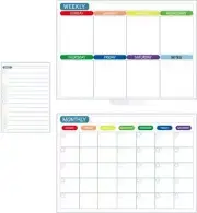 Magnetic Calendar for Fridge| Set of 3 White Magnetic Calendars for Fridge