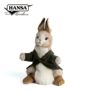 Hansa 8351-小兔子手偶(綠衣服)33公分高