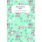 CUTE BABY KOALA THEME WIDE RULED LINE PAPER