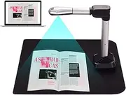 BK51 USB Document Camera Scanner Capture Size A3 HD 16 Mega-Pixels High Scanner with Light for ID Cards Passport Books Watermarks Setting PDF Format Export for Classroom Office Library Bank