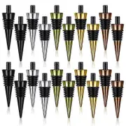 20Pieces Blank Bottle Stopper with Threaded Post Metal Wine Stopper Inserts Set Hardware for Wood Turning DIY Project As Shown