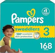Pampers Diapers Size 3, 168 Count - Swaddlers Disposable Baby Diapers, (Packaging May Vary)