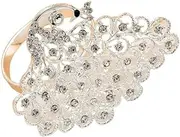 Napkin Rings 12 Pieces Alloy Hollow Peacock Napkin Ring Napkin Buckle Hotel Table Setting Napkin Ring Silver