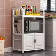 Kitchen Organizer Shelf, Kitchen Coffee Bar Table Microwave Stand with Storage Cabinet Display Unit for Home Sideboard Storage Cabinet (Color : White, Size : 80x50x100cm)