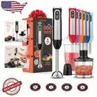 Versatile 800W Immersion Blender with Chopper & 20 Oz Beaker for Smooth Cooking