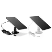 2Pcs 10W Solar Cells Charger 5V Portable Monocrystalline Solar Panels (Black) AU
