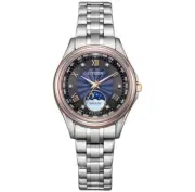 New CITIZEN EXCEED Eco-Drive EE1016-66F Black Sun & Moon Women's Watch in Box