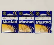 FISHING HOOKS MUSTAD 3 BAGS SIZE 4 REF 92672 QTY 8 EACH BAG BRAND NEW SEALED