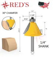 REDS Y69770-4 - 30 Degree Chamfer Bevel Router Bit 1/4" Shank