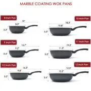 Marble Wok Non-Stick Cooking Frying Pan Pot 5 Layer Marble Wok Cookware
