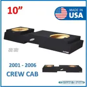Fits Chevy Silverado Crew Cab 2001-2006 10" Dual Sub Box Subwoofer Enclosure